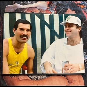 FREDDIE MERCURY ~Elton John Casual 80’S 8X10 Framed Photo
